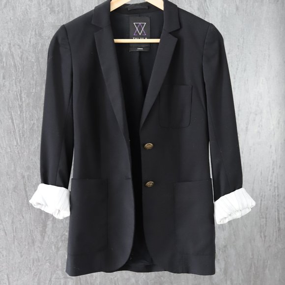 Talula Black Long Blazer - Picture 1 of 6